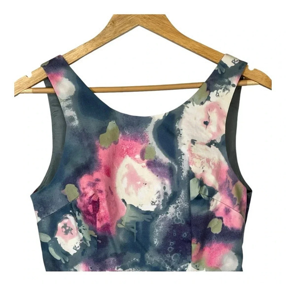 bluejuice Floral Watercolor Sleeveless Mini‎ Dress V-Back Women Size Small - Picture 4 of 7